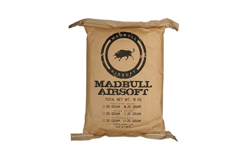Airsoftové kuličky MadBull Precision 0,25g 40 000ks bílé