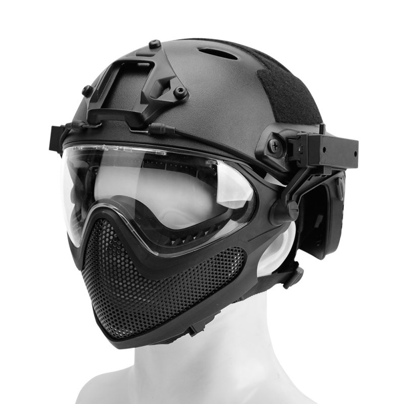 Airsoftová přilba a maska B-Type Piloteer Set Guerilla Tactical L Černá L