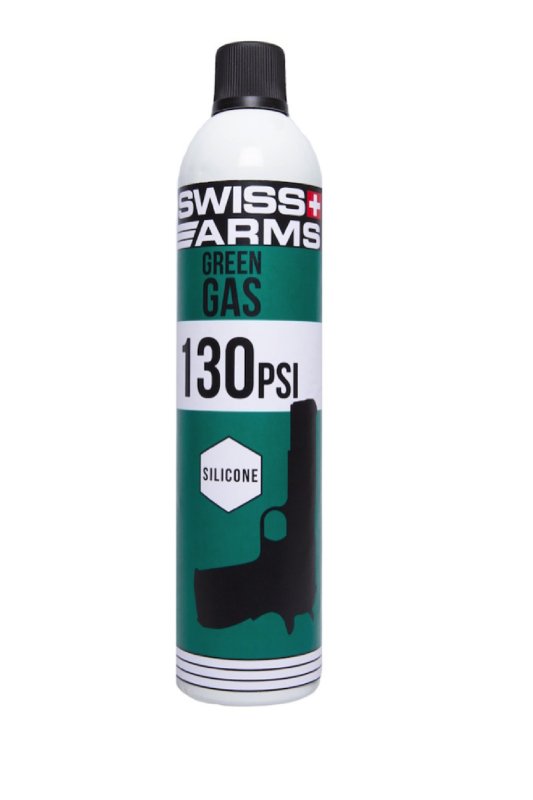 Airsoftový plyn Green Gas 130 PSI s mazivem Medium 600ml Swiss Arms  