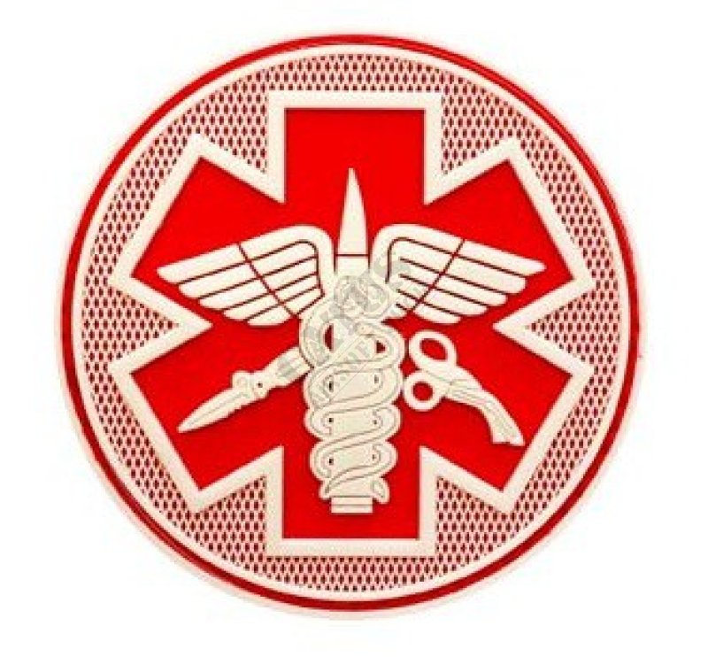 Nášivka na suchý zip 3D Paramedic ACM Červená 