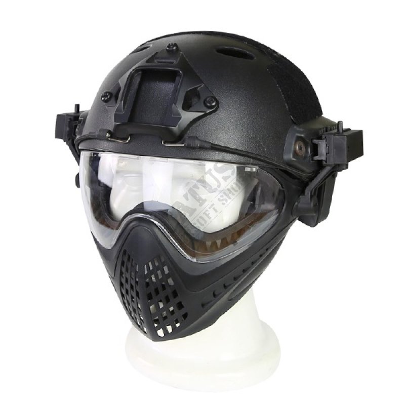 Sada přilby a masky pro pilota Guerilla Tactical Černá M