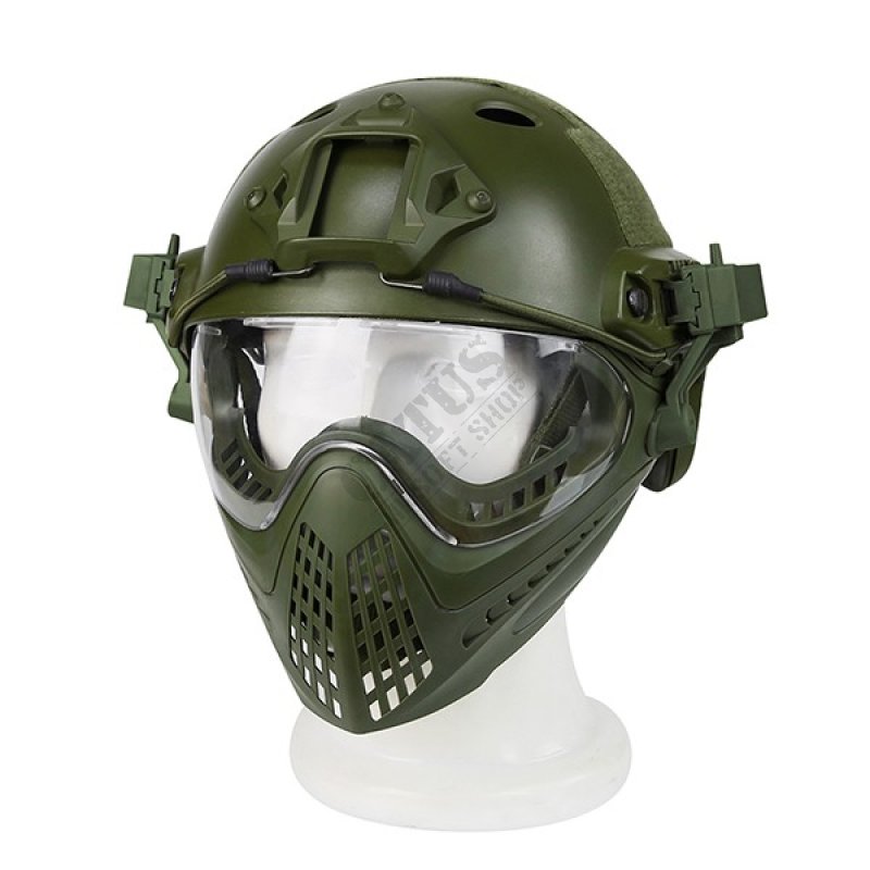 Sada přilby a masky pro pilota Guerilla Tactical Oliva M