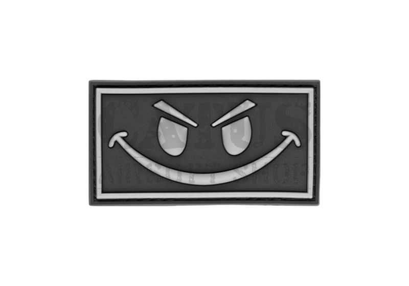 Nášivka na suchý zips 3D Evil Smiley Fekete-Fehér 