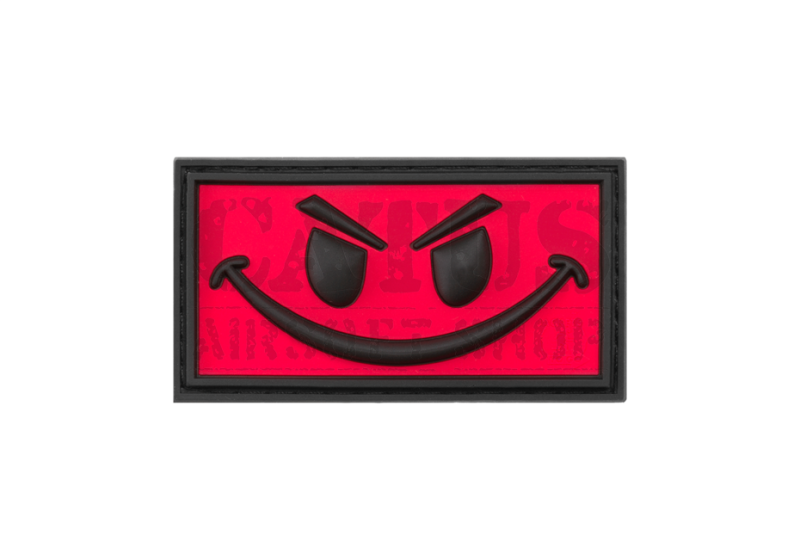 Nášivka na suchý zip 3D Evil Smiley Červená 