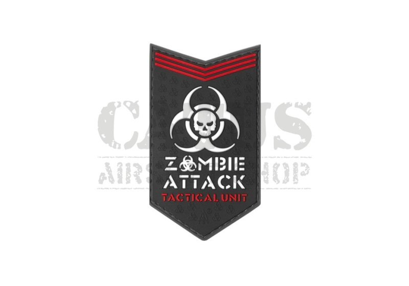 Nášivka na suchý zip 3D Zombie Attack Černo-bílá 