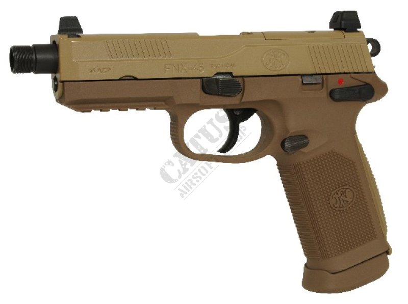 CyberGun airsoftová pistole GBB FN FNX 45 Tactical Green Gas Tan 