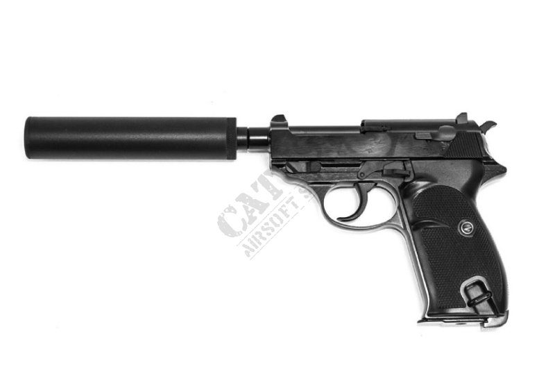 WE airsoftová pistole GBB P011 s tlumičem Green Gas  