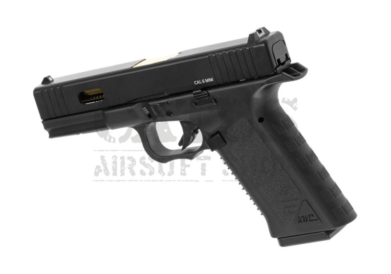 Airsoftová pistole KWC GBB KWC17 Silver Barrel Metal Version Co2 Černá 