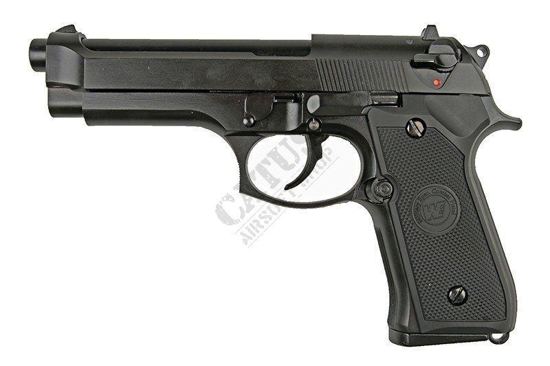 WE airsoftová pistole GBB M92 v.2 LED Box Green Gas Černá 