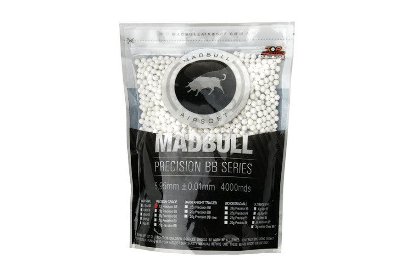 Airsoftové kuličky MadBull Precision Grade 0,25g 4000ks bílé