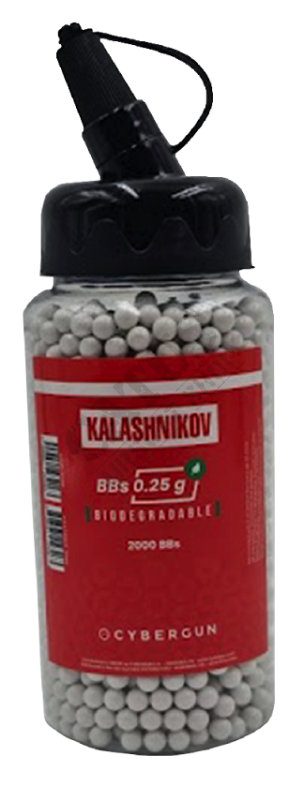 Airsoftové kuličky BIO BB KALASHNIKOV 0,25g 2000 ks Bílá