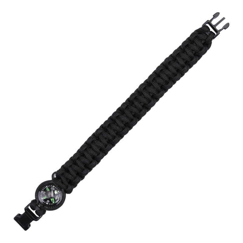 Bracelet paracorde avec boussole 8" 101 INC Noir