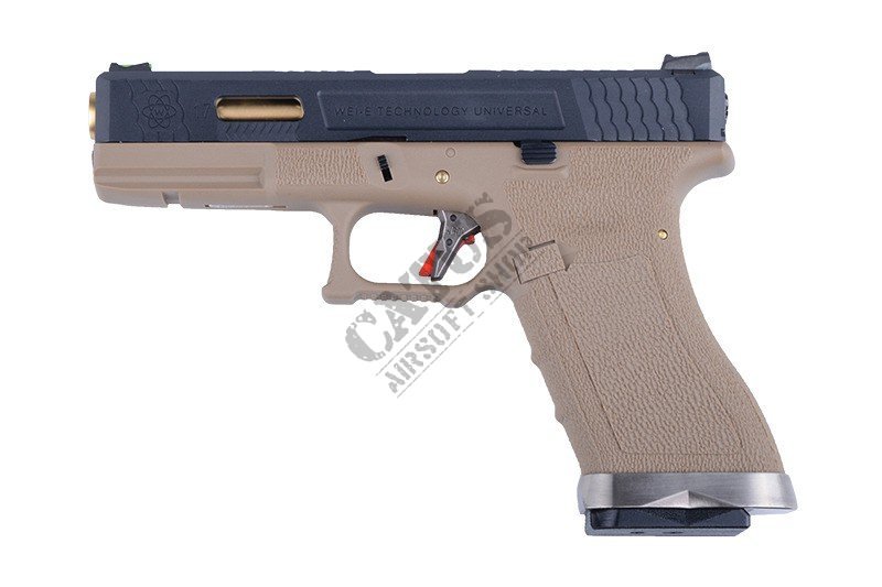 WE airsoftová pistole GBB G17 Force Green Gas Tan 