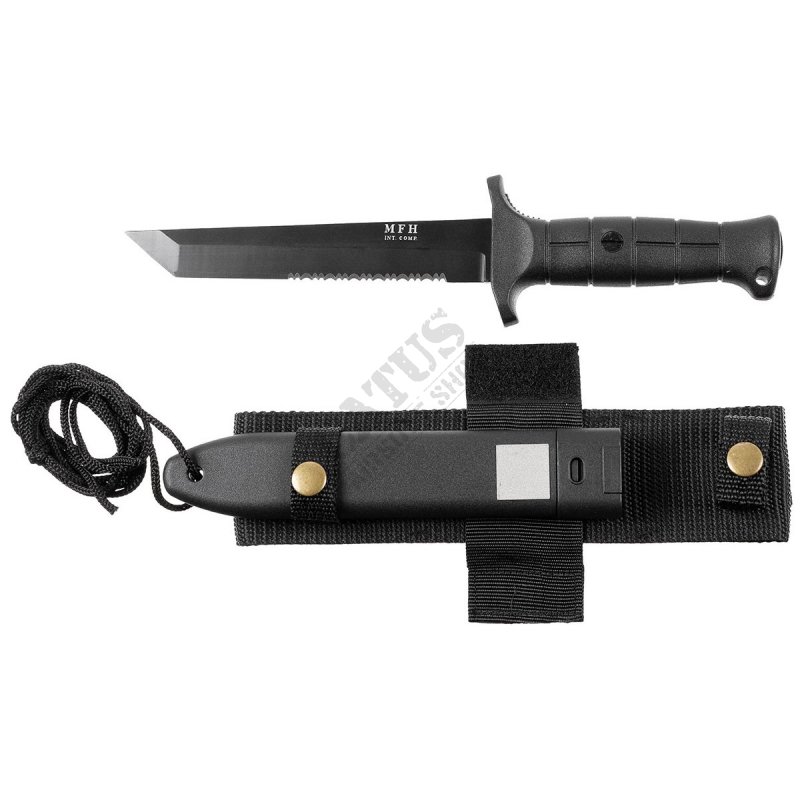 Tactical knife with fixed blade MFH Black