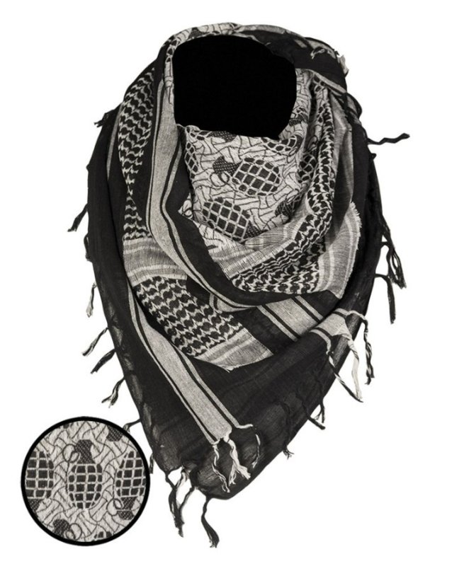 Arafat Šemagh granát Mil-Tec Černo-bílá 