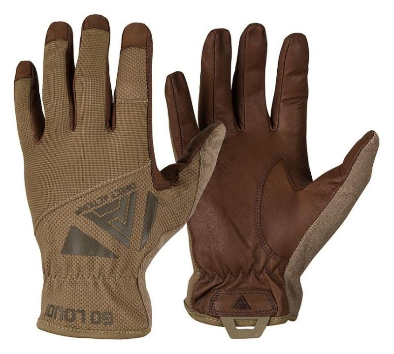 Taktické rukavice Direct Action Light Leather Helikon Coyote Brown M
