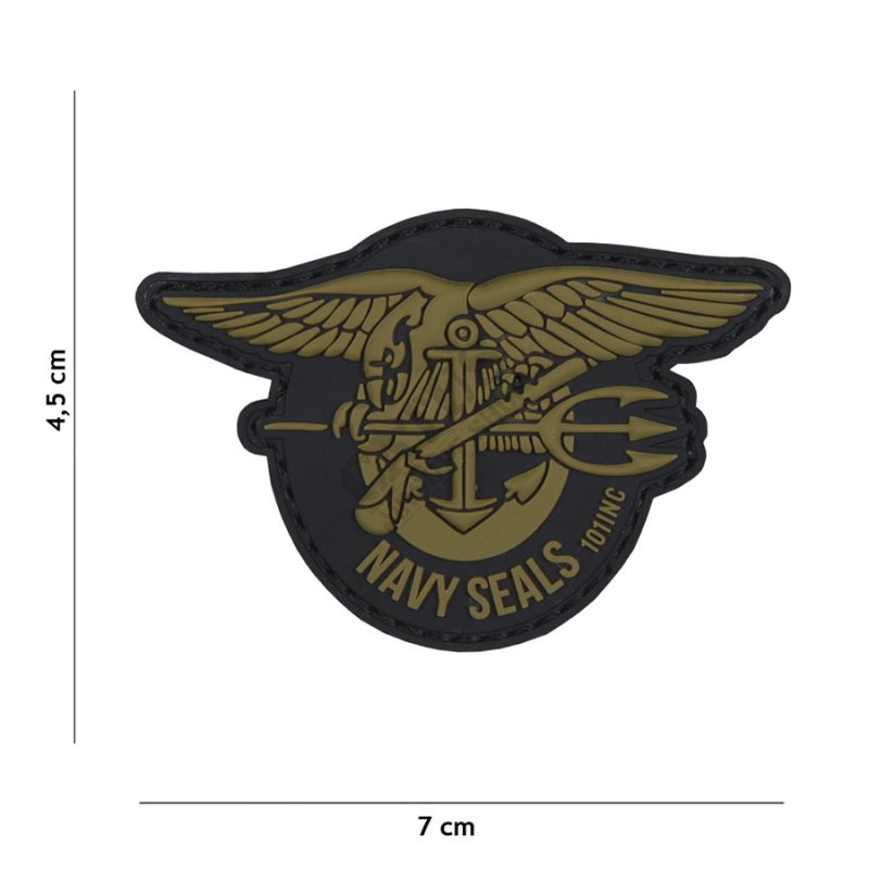 Nášivka na suchý zip 3D Navy seals 101 INC Oliva 