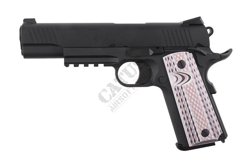 WE airsoftová pistole GBB 1911 M45A1 Tactical Green Gas Černá 