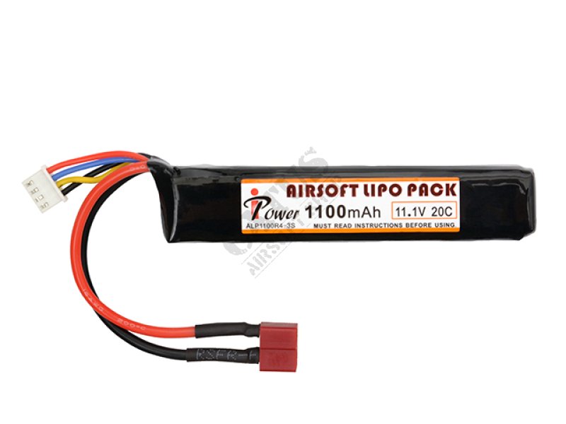 Airsoftová baterie LiPo 11,1V 1100 mAh 20C Deans-T IPower  