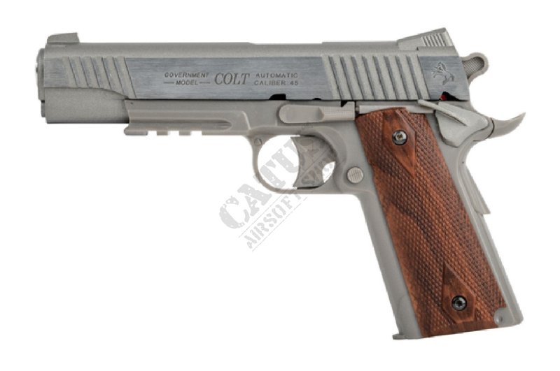 CyberGun airsoftová pistole NBB Colt 1911 Rail Stainless CO2  